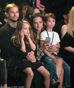 Tobey Maguire, his ex-wife and their two kids