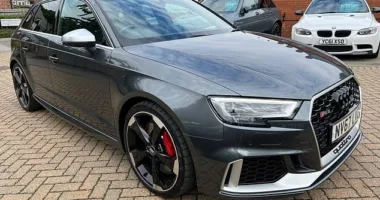 An image of the stolen Audi RS3, which was taken last Saturday from Eclipse Car Sales in Winchester, Hampshire, with the registration NV67 LVZ