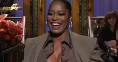 Keke Palmer reveals she's pregnant on SNL and shows off her baby bump in shocking live TV moment