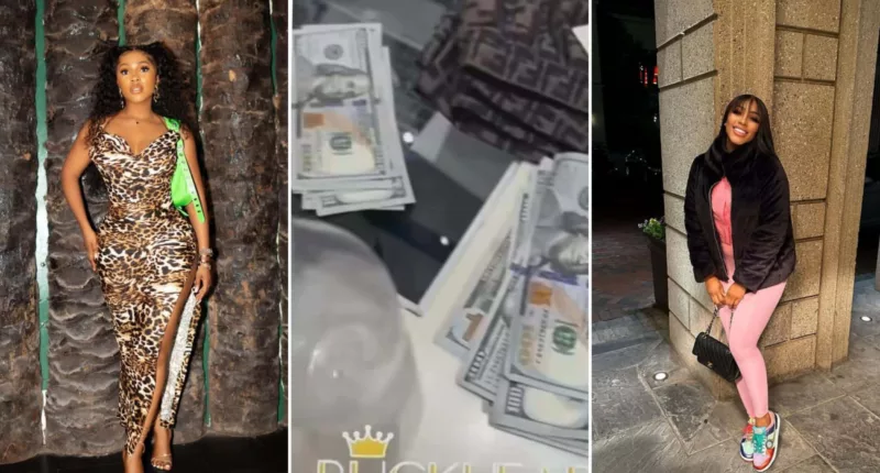 Mercy Eke shows off wads of dollar notes as she goes shopping in Atlanta (Video)