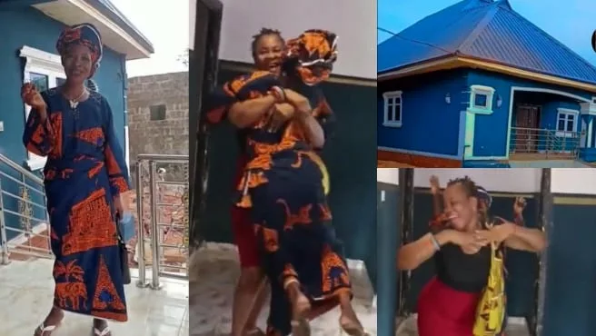 Mother dances joyfully as she receives house as Christmas gift from daughter (Video)