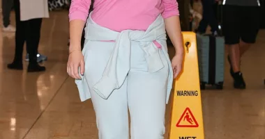 Rebel Wilson arrives in Australia for the first time since welcoming her first child
