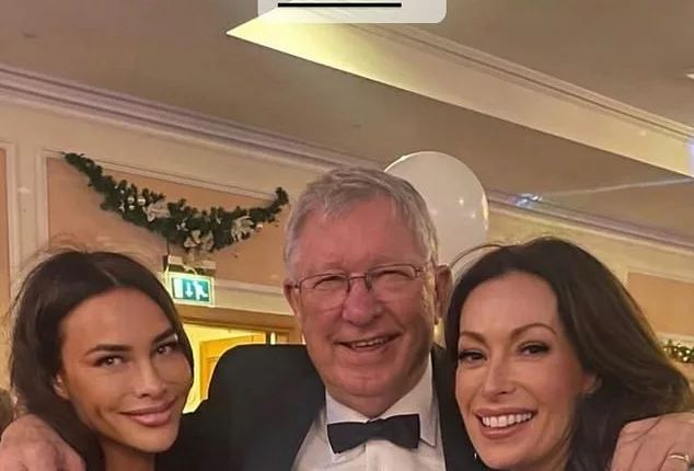 Ryan Giggs' ex-wife Stacey poses for a photo with his longtime manager Sir Alex Ferguson