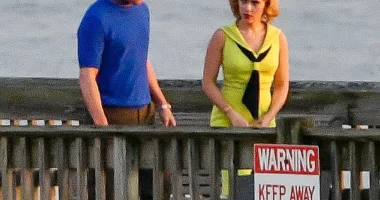 Scarlett Johansson and Channing Tatum shoot scenes for their 1960s Space Race film Project Artemis