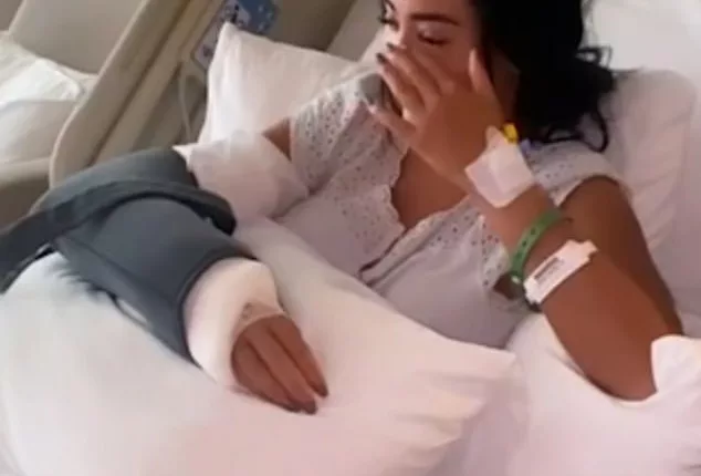 Tough year: Yazmin Oukhellou, 28, has recounted a harrowing 2022 which saw her escape the devastating car crash which killed her boyfriend Jake McLean
