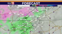 Cloudy skies with fog and rain overnight into Tuesday- Freezing rain possible northwest