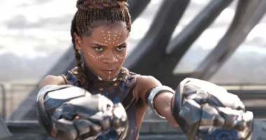 Letitia Wright in Shuri in a still from Black Panther