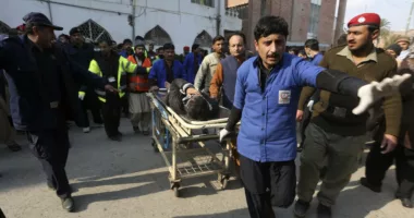 Pakistan mosque bombing: Dozens dead, scores injured as suicide bomber targets police in Peshawar