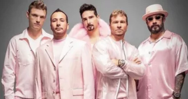 Backstreet Boys wearing matching pink outfits Instagram