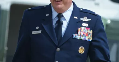 The ominous warning was delivered Friday in a memo from Air Force General Mike Minihan, who oversees the service’s fleet of transport and refueling aircraft. The four-star general, responsible for roughly 50,000 soldiers, is seen at Andrews Air Force Base in Maryland 2012