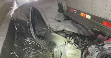 Video shows tractor-trailer dragging Kia down Kansas interstate: 'Just wedged underneath there'