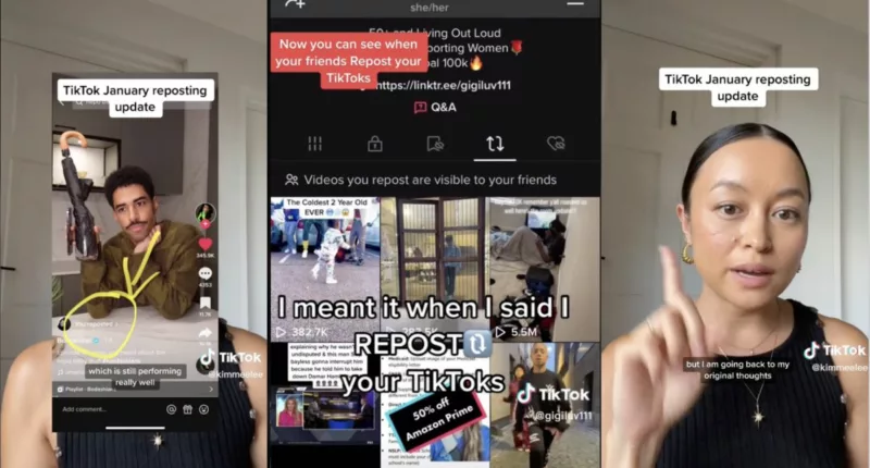 Woman claims a TikTok repost update is on the way