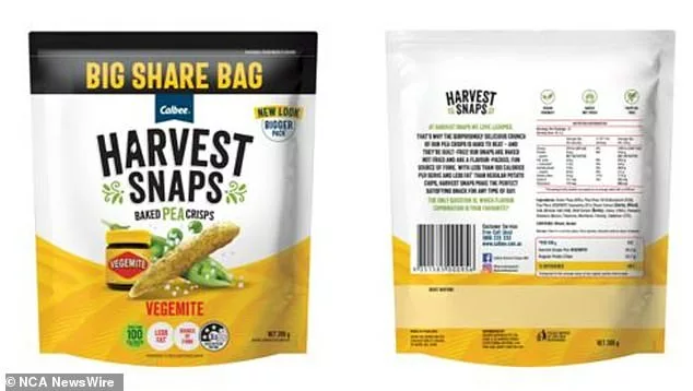 Vegemite flavoured pea snaps have been urgently recalled. Picture Food Standards.jpg