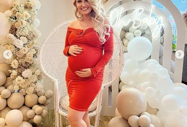 Oh baby: Amy Hart showed off her bump as she celebrated with friends and family at her 'not a baby shower' pre-birth lunch