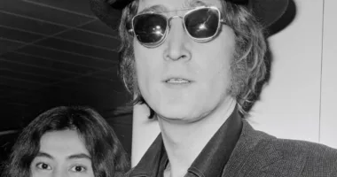 Yoko Ono and John Lennon in black-and-white