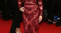 Marvellous in maroon: Cheryl Cole looks stunning in a Zuhair Murad dress at the premiere of 'Jimmy P. (Psychotherapy Of A Plains Indian) at Cannes on Saturday