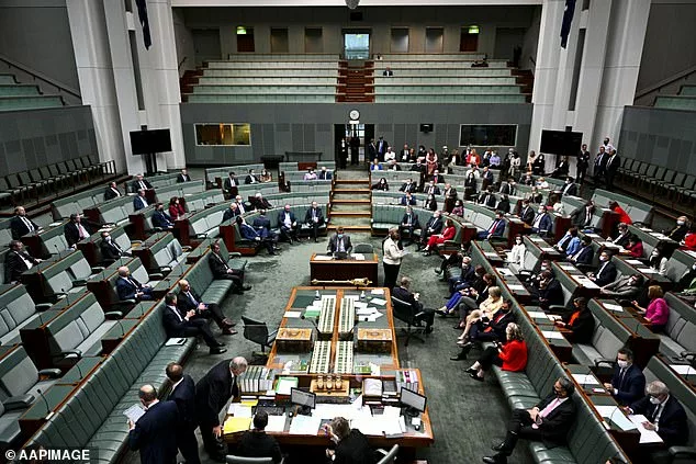 A parliamentary staffer has been injured in the chamber as Coalition MPs scrambled to exit the room