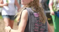 Morning! Cressida Bonas was spotted strolling around Glastonbury festival on Sunday