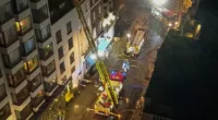 Horrified diners were forced to leave a restaurant in an affluent London neighbourhood last night as a fire ravaged the building