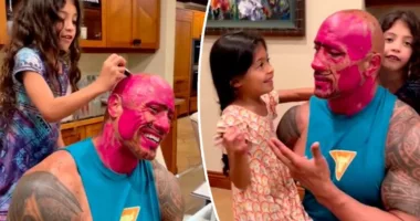 Dwayne 'The Rock' Johnson's daughters give him 'girl' makeover
