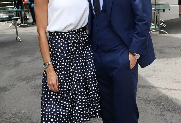 Time for tennis: Frank Lampard and Christine Bleakley made a stylish entrance when they attended day 12 of Wimbledon on Saturday