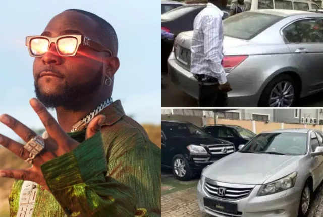“His throw back is not even yet some people present” – Reactions as photos of Davido’s first car surfaces