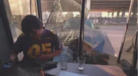 Podcasters capture footage of SUV crashing into cafe window