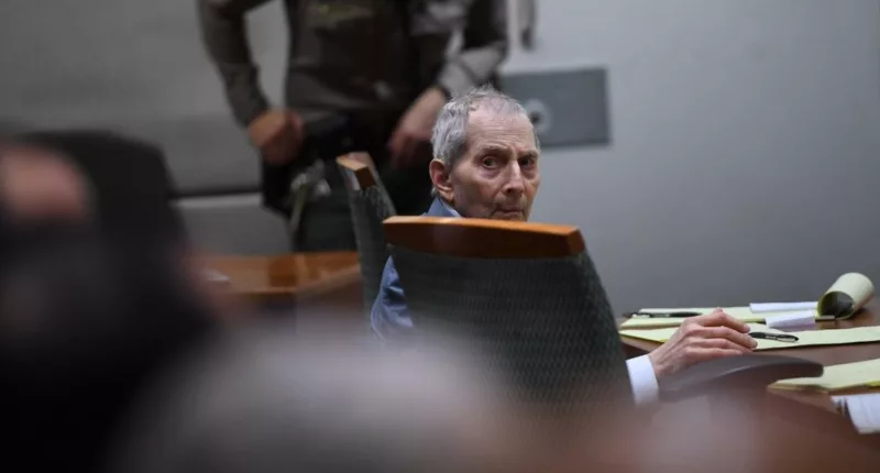 Robert Durst appears in court and looks behind him