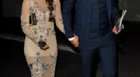 Rochelle and Marvin Humes make their way back to The Westbury Hotel following an appearance at The Pride Of Britain Awards on Monday evening