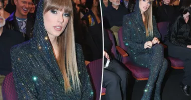 Taylor Swift sports sparkling jumpsuit at iHeartRadio Music Awards 2023