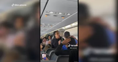 Unruly passenger accused of biting, kicking police as she was dragged off plane in Miami, Florida