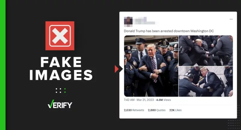 Viral photos claiming to show Trump arrest aren’t real