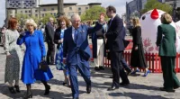 King Charles III and the Queen Consort during a visit to Liverpool Central Library