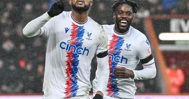 Jordan Ayew (L) and Jeffrey Schlupp (R) have inked new deals with Crystal Palace