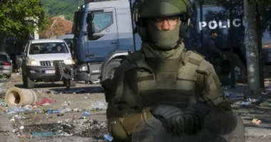 30 international peacekeepers injured in fierce clashes with ethnic Serbs in northern Kosovo