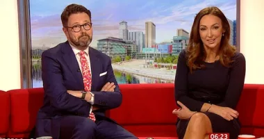 Awkward: Sally Nugent was left red-faced during Wednesday's episode of BBC Breakfast as she asked viewers to send in photos of their 'Chopper'