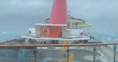 Carnival cruise ship pummeled by severe coastal storm