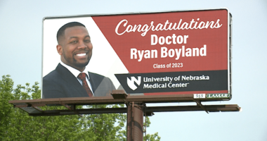 Family mounts huge billboard for son as he graduates from Medical school