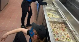 Domino's pizza workers in San Antonio, Texas look exhausted after their shift as all the food went in just four hours
