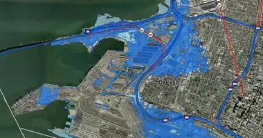 The San Francisco Bay community of West Oakland faces an environmental threat caused by toxic waste lurking in soil as water levels rise due to climate change