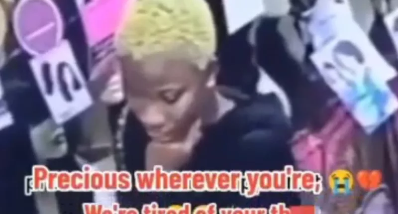 Slayqueen allegedly notorious for stealing caught on CCTV pilfering wig from a hair shop