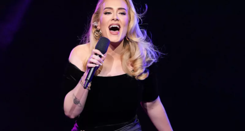 Adele on stage in Las Vegas