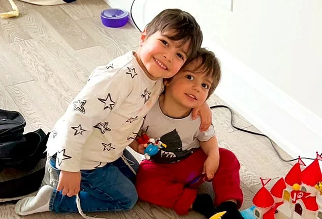 Yaakov Hal, four, (left) mischievously encouraged his two-year-old brother Elisha (right) to climb out of his crib so they could keep playing