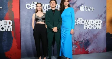 Reunited: Amanda Seyfried joined her co-stars Tom Holland and Emmy Rossum at the premiere of the upcoming AppleTV+ miniseries The Crowded Room in New York City