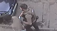 CCTV footage shows officers tasering the suspect and handcuffing him after three people were fatally stabbed in Nottingham