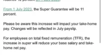 An Australian worker has been left shocked after learning their company is reducing their take-home pay because their superannuation is increasing