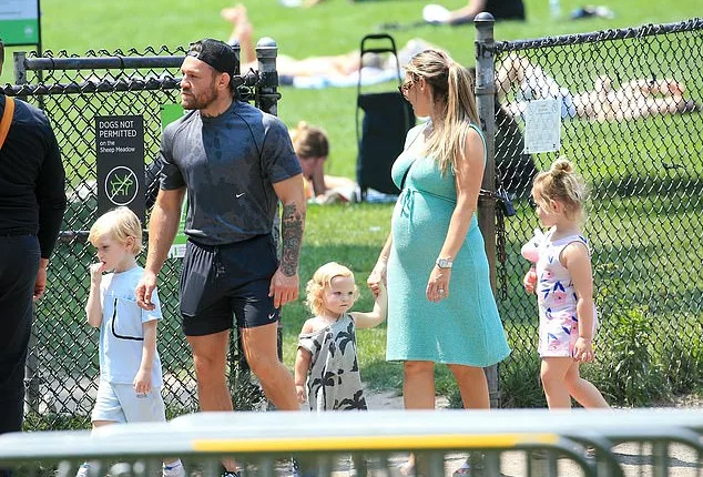 Conor McGregor was seen with his fiancée and children walking through Central Park in New York City on Monday afternoon