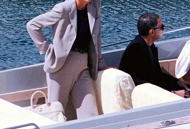 Diana with boyfriend Dodi Fayed in 1997 on the last day of their holiday in Sardinia. They were killed the following day