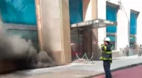 Plumes of smoke pouring out of the Tiffany & Co. Landmark store on Fifth Avenue on Thursday
