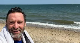As he reprises his role as Wolverine, Hugh Jackman (pictured) has been getting up early every morning to ensure he gets his workout in, and on Thursday he shared a 6am beach snap with his over 30m followers